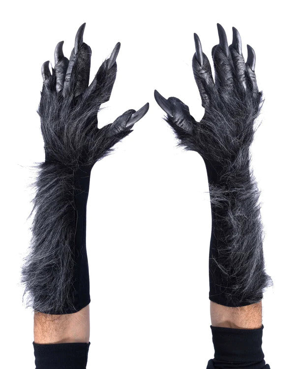 Grey Killer Wolf Gloves- worn by model