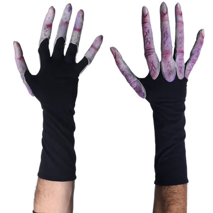 Long Fingered Alien Hand Gloves- top and bottom view