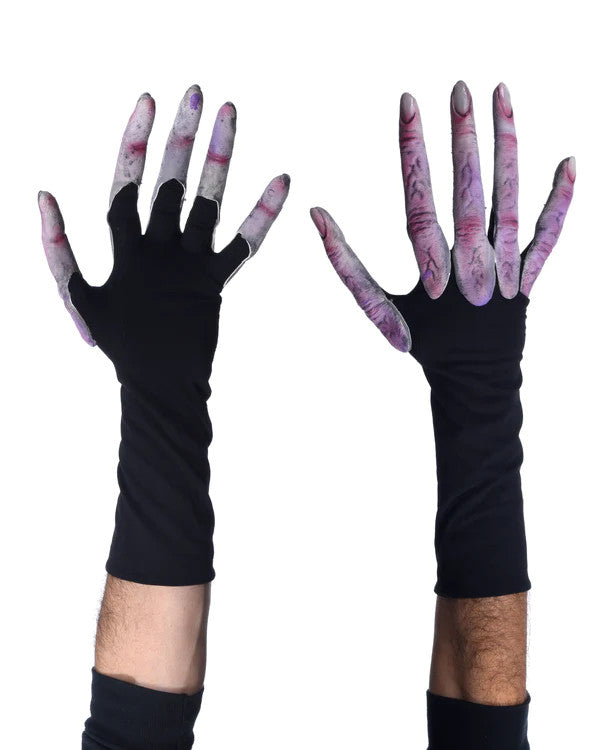 Long Fingered Alien Hand Gloves- top and bottom view