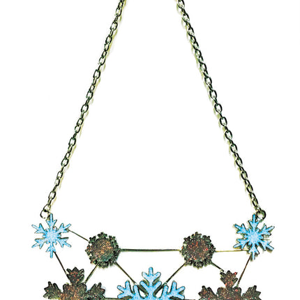GLITTERY SNOWFLAKE BIB NECKLAC