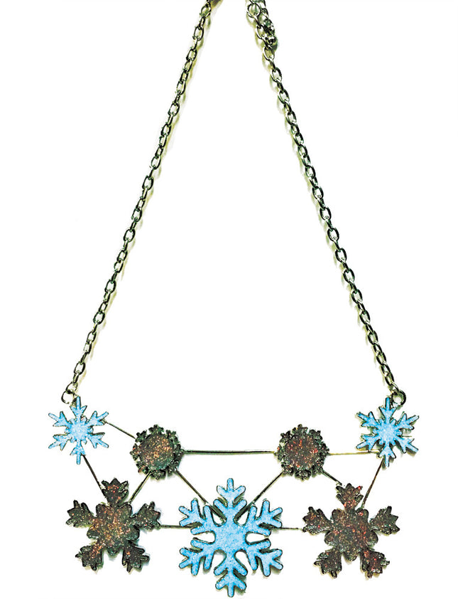 GLITTERY SNOWFLAKE BIB NECKLAC