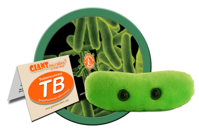 TB (Tuberculosis) plushie with informational tag