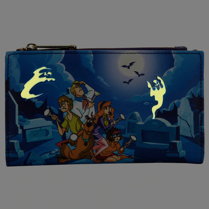 Scooby Doo Monster Chase Glow In The Dark Flap Wallet- glowing front view