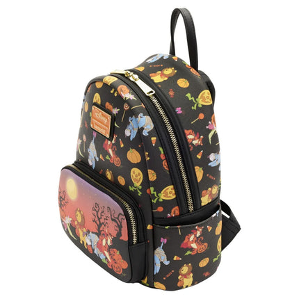 Winnie The Pooh Halloween Group Glow In the Dark Mini Backpack- top angled view