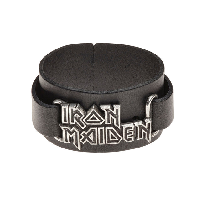 Iron Maiden Logo Wriststrap- top angled view