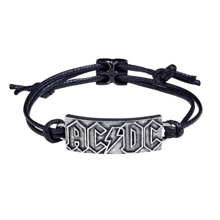 AC/DC: Lightning Logo Bracelet- top angled view