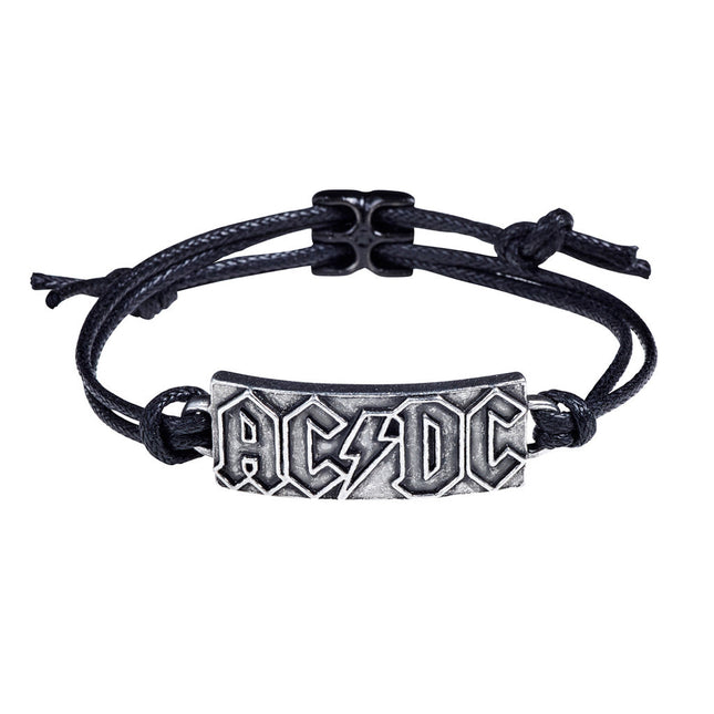 AC/DC: Lightning Logo Bracelet- top angled view