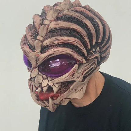 Down To Earth Alien Mask- left angled view