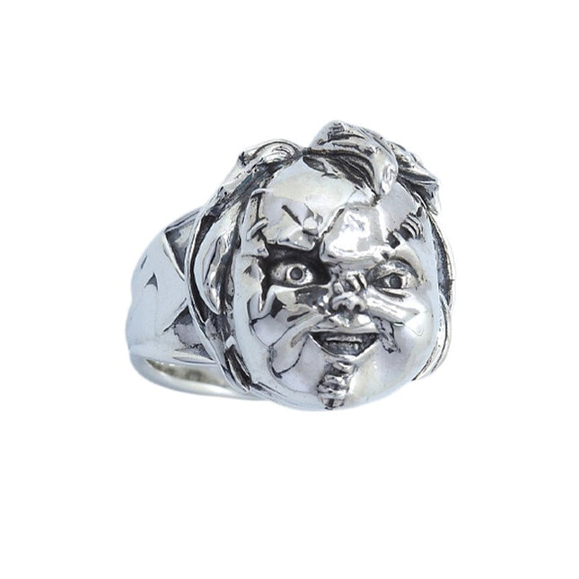 Front of Bride of Chucky Silver-Plated Brass Ring 