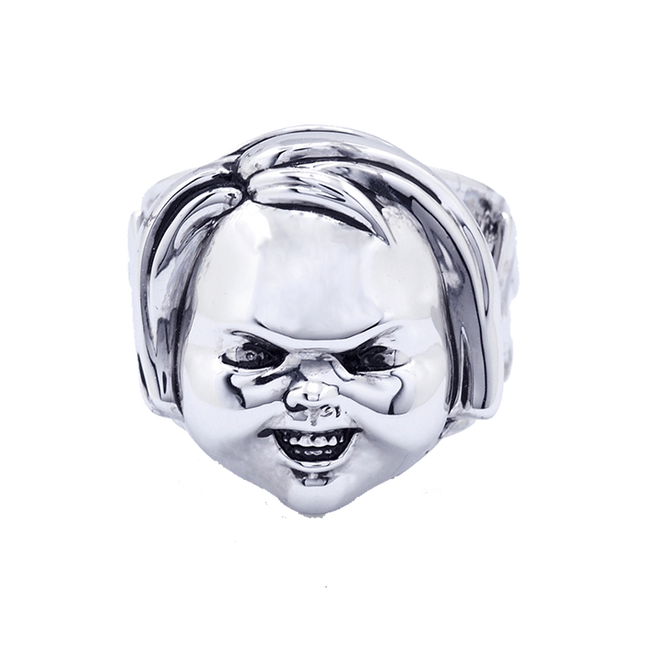 Child’s Play 2 Good Guy's Chucky Silver-Plated Brass Ring front