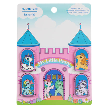 My Little Pony Castle Windows 4 Piece Pin Set- pins on packaging