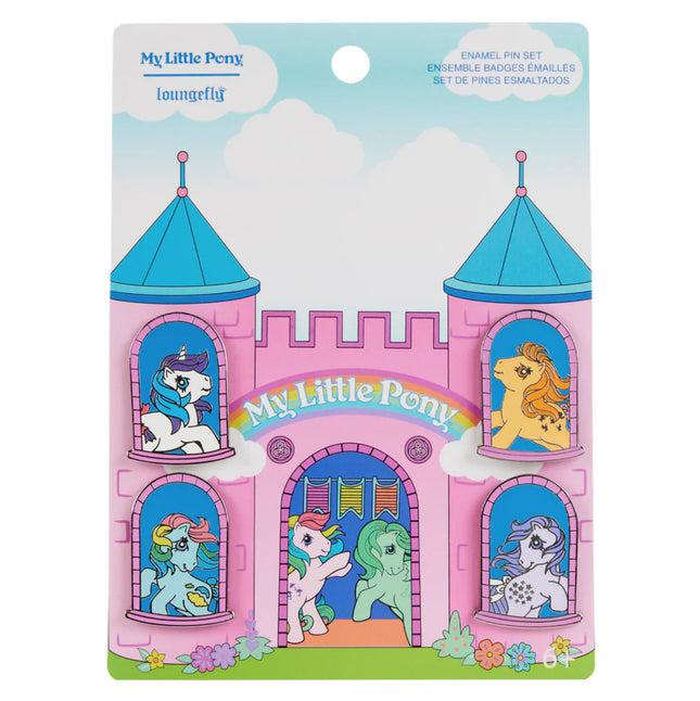 My Little Pony Castle Windows 4 Piece Pin Set- pins on packaging