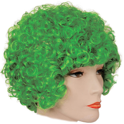 High Quality Short Curly Clown Wig Green