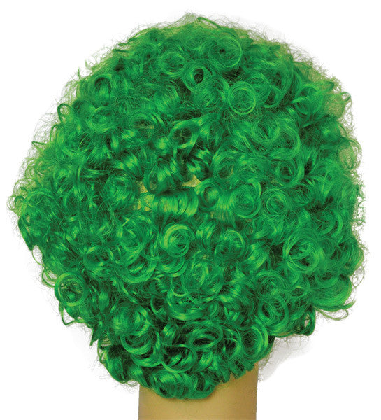 High Quality Short Curly Clown Wig Green Back