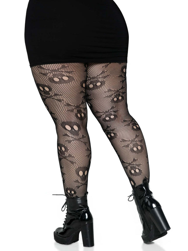 Pirate Booty Fishnet Pantyhose- plus, back view