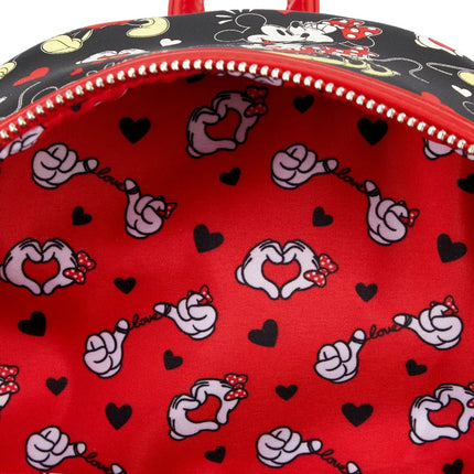 Mickey And Minnie Valentines Mini Backpack- inside print