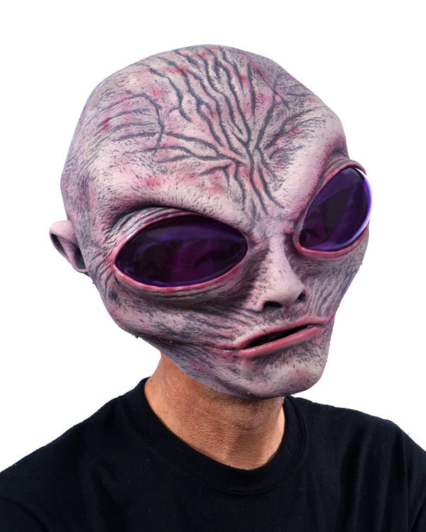 Grey Alien Deluxe Mask- angled view