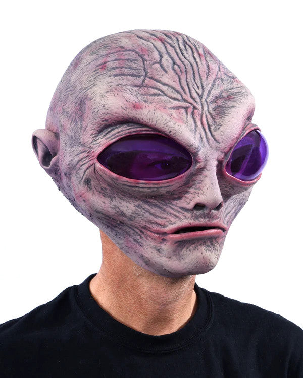 Grey Alien Deluxe Mask- right side view