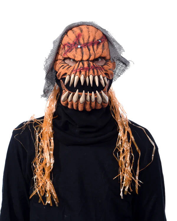 Gourd-ee Evil Pumpkin Mask- front view, mouth open