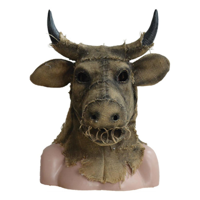 Burlap Bull Scarecrow Mask