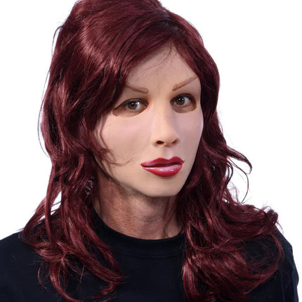 Red Hot Doll Mask- angled view