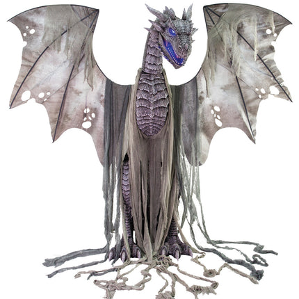7' Animated Winter Dragon