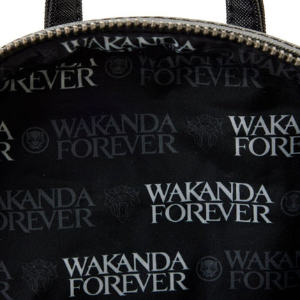Marvel Black Panther Wakanda Forever Figural Mini Backpack- inside lining print