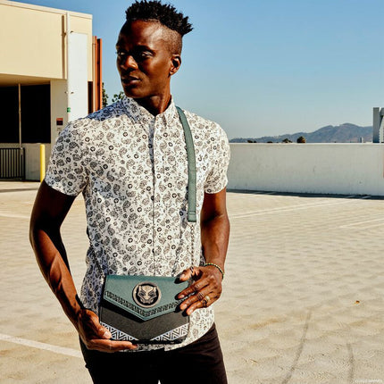 Marvel Black Panther Wakanda Forever Crossbody Bag- worn by model