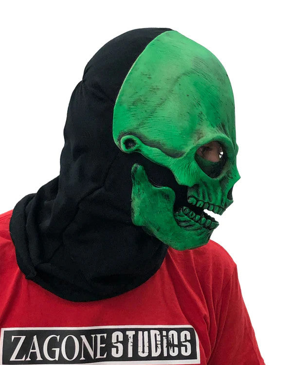 UV Green Glowing Skull Mask- right side view