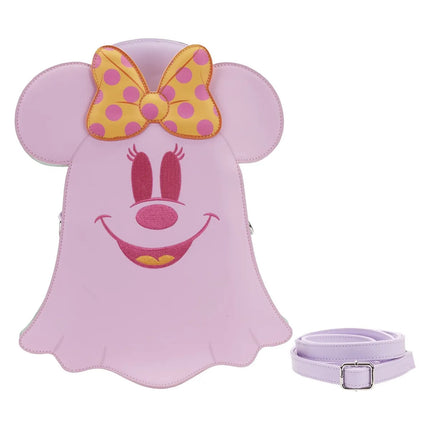 Pastel Ghost Mickey And Minnie Glow In The Dark Double Sided Crossbody Bag- minnie side