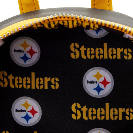 NFL Pittsburg Steelers Patches Mini Backpack- inside lining print