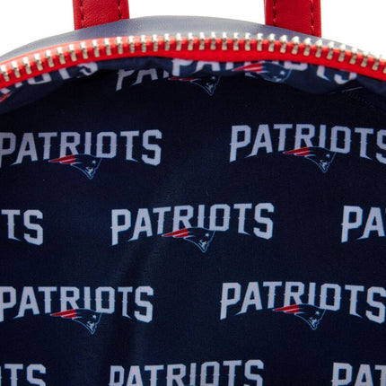 NFL New England Patriots Patches Mini Backpack- inside lining print