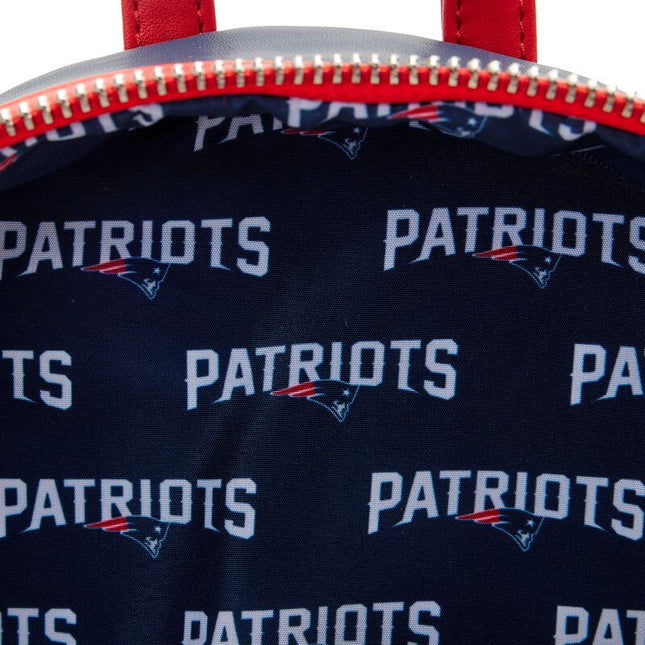 NFL New England Patriots Patches Mini Backpack- inside lining print