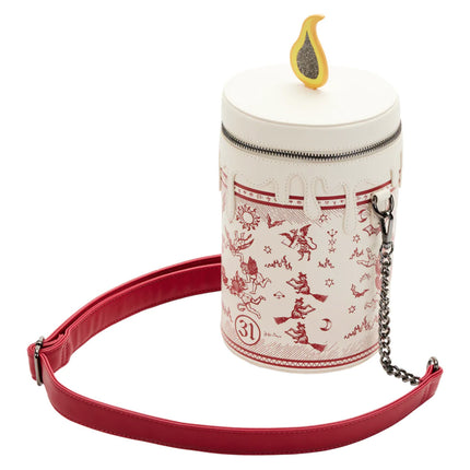 Hocus Pocus Black Flame Candle Glow In The Dark Crossbody Bag- with strap