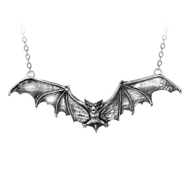 Gothic Bat Necklace- close up