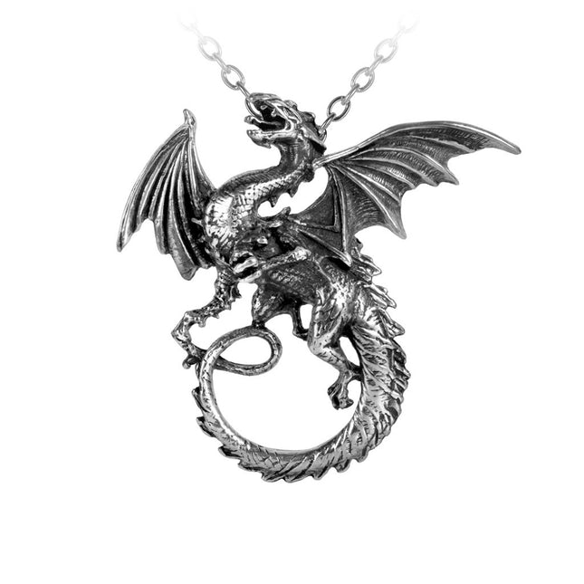 The Whitby Wyrm Pendant- up close