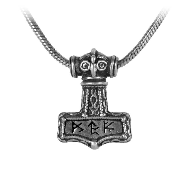 Bindrune Hammer Pendant- close up