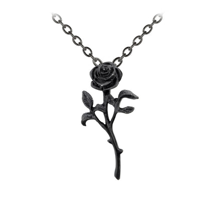 The Romance of The Black Rose Pendant- close up
