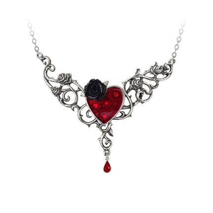 The Blood Rose Heart Pendant- close up