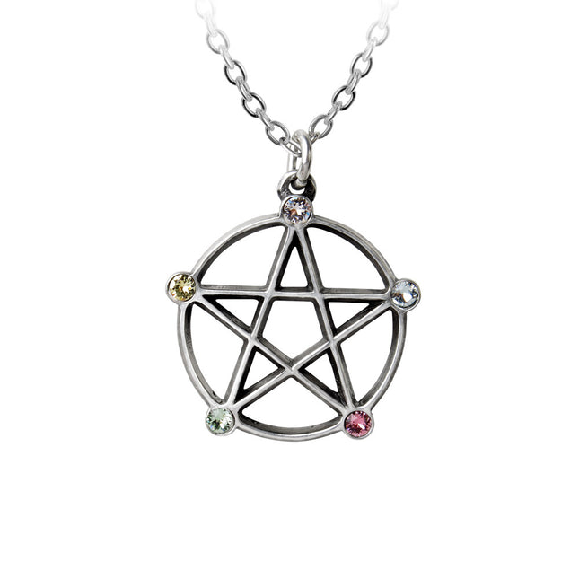 Wiccan Elemental Pentacle Necklace
