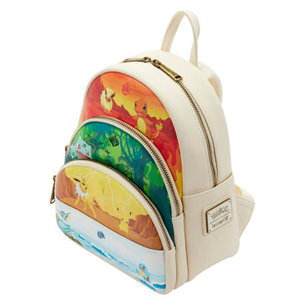 Pokemon Elements Triple Pocket Mini Backpack- top angled view
