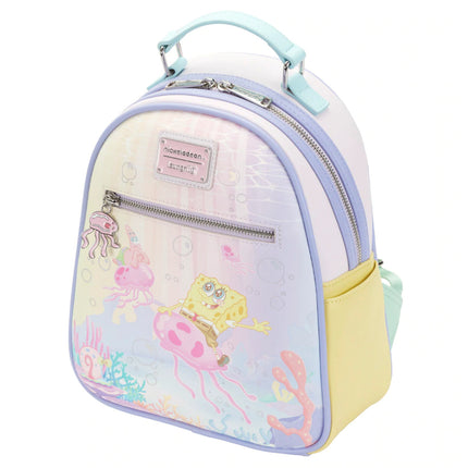 Spongebob Pastel Jellyfishing Mini Backpack- top angled view