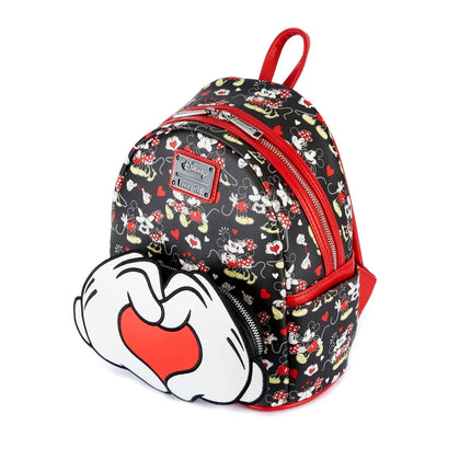 Mickey And Minnie Valentines Mini Backpack- top angled view