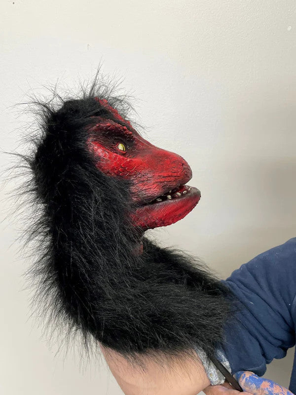 Rosso the Dragon Hand Puppet- side view