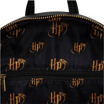 Harry Potter Trilogy Triple Pocket Mini Backpack- inside lining print