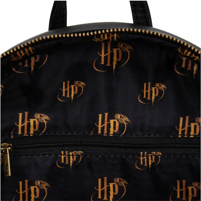 Harry Potter Trilogy Triple Pocket Mini Backpack- inside lining print