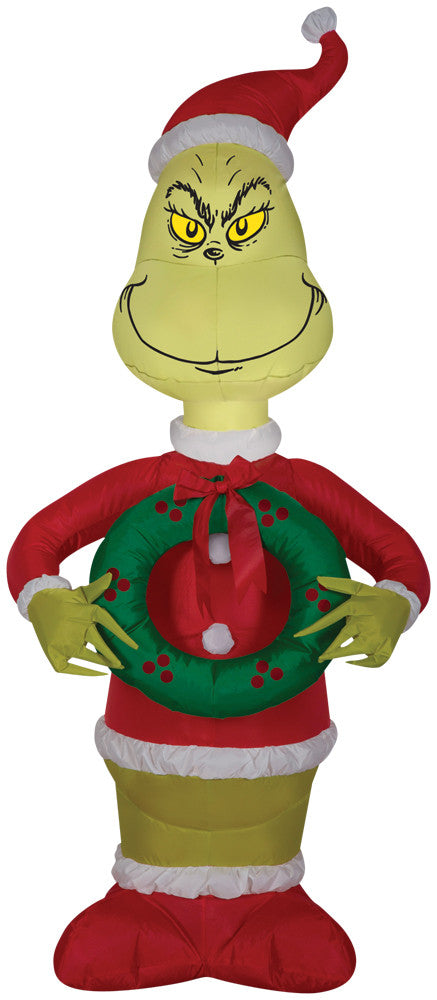 Inflatable Grinch w/ Wreath 48"