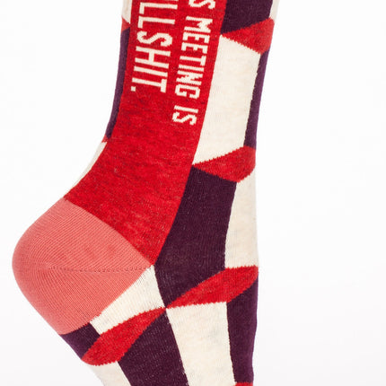 This Meeting is Bullshit Crew Socks- single sock right side view