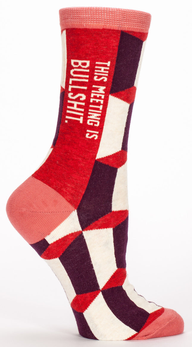 This Meeting is Bullshit Crew Socks- single sock right side view