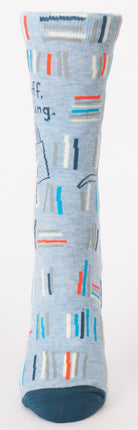 Fuck Off, I'm Reading Crew Socks- single sock front view